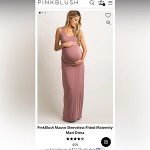PinkBlush Mauve Sleeveless Fitted Maternity Maxi Dress